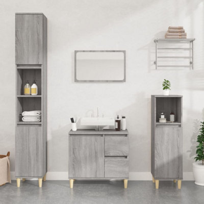 Berkfield Bathroom Cabinet Grey Sonoma 65X33X60 Cm Engineered Wood - image 1
