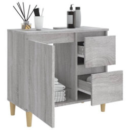 Berkfield Bathroom Cabinet Grey Sonoma 65X33X60 Cm Engineered Wood - thumbnail 4