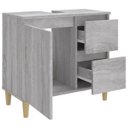 Berkfield Bathroom Cabinet Grey Sonoma 65X33X60 Cm Engineered Wood - thumbnail 6