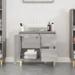 Berkfield Bathroom Cabinet Grey Sonoma 65X33X60 Cm Engineered Wood - thumbnail 3