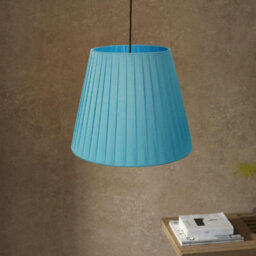 Light Blue  3Pack Fabric Coolie Lampshade 28Cm With Free A60 Led Bulb - thumbnail 7