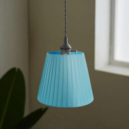 Light Blue  3Pack Fabric Coolie Lampshade 28Cm With Free A60 Led Bulb - thumbnail 5