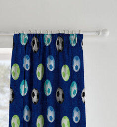 Catherine Lansfield Kids Living Football 66X72 Inch Pencil Pleat Curtains Two Panels Blue - thumbnail 2