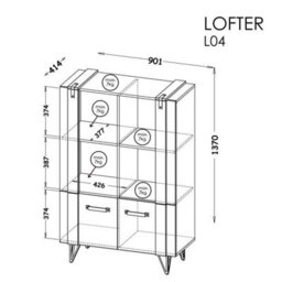 Arte Versatile Storage Masterpiece: Lofter Sideboard Cabinet, Oak Wotan & Concrete, H1370mm W901mm D413mm - thumbnail 2