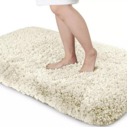 Ameha Cream Shaggy Door Mat 50X80 Cm For Bedroom Non Slip Soft Fluffy Thick Pile Small Rug Non-Shedding Easy To Clean - thumbnail 6
