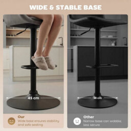 Adjustable Bar Stools Set Of 2 Swivel Bar Chairs With Back Footrest Dark Grey - thumbnail 6