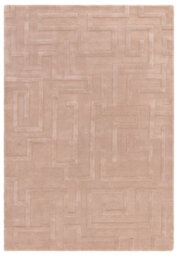 Handmade Modern Blush Abstract Wool Easy To Clean Rug For Living Room & Bedroom-120Cm X 170Cm