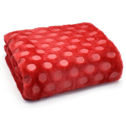 Velosso Cosy Lounge Plush Popcorn Effect Faux Fur Throw Blanket - Heat Set, Soft Texture, Durable Fabric, Size 127Cmx150Cm - Red