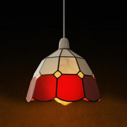Tiffany Style Stained Glass Pendant Light Shade Easy Fit Replacement For Chandelier, Wall Sconce (Red) - thumbnail 7