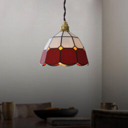 Tiffany Style Stained Glass Pendant Light Shade Easy Fit Replacement For Chandelier, Wall Sconce (Red) - thumbnail 5