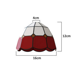 Tiffany Style Stained Glass Pendant Light Shade Easy Fit Replacement For Chandelier, Wall Sconce (Red) - thumbnail 3