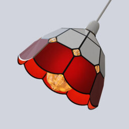 Tiffany Style Stained Glass Pendant Light Shade Easy Fit Replacement For Chandelier, Wall Sconce (Red) - thumbnail 9