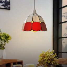 Tiffany Style Stained Glass Pendant Light Shade Easy Fit Replacement For Chandelier, Wall Sconce (Red) - thumbnail 8