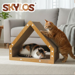 Skylos Cat Scratching Board House Corrugated Cardboard Scratcher Indoor - thumbnail 9