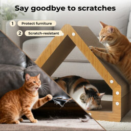 Skylos Cat Scratching Board House Corrugated Cardboard Scratcher Indoor - thumbnail 7