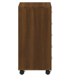 Berkfield Drawer Cabinet With Castors Brown Oak Engineered Wood - thumbnail 7