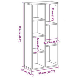 Berkfield Bookcase Black Oak 50X25X105 Cm Engineered Wood - thumbnail 9