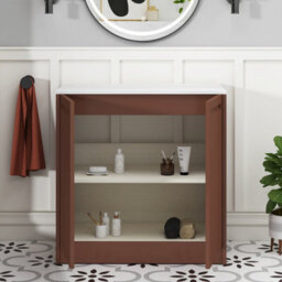 Royal Bathrooms Royal Bathroom Elmore 800mm Terracotta Clay Freestanding Countertop Bathroom Vanity Unit 2 Door With Elva Basin - thumbnail 6