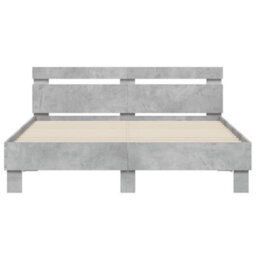 Berkfield Bed Frame With Led Without Mattress Concrete Grey 150X200 Cm King Size - thumbnail 7