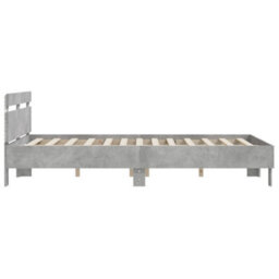 Berkfield Bed Frame With Led Without Mattress Concrete Grey 150X200 Cm King Size - thumbnail 8