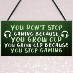 Red Ocean Games Room Novelty Gamer Sign For Boys Bedroom Man Cave Funny Gifts For Him - thumbnail 3