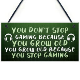 Red Ocean Games Room Novelty Gamer Sign For Boys Bedroom Man Cave Funny Gifts For Him - thumbnail 1