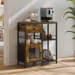 Industrial Rustic Sideboard Cabinet Wood Effect Storage Unit Kitchen Living Room - thumbnail 1