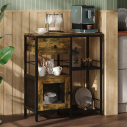 Industrial Rustic Sideboard Cabinet Wood Effect Storage Unit Kitchen Living Room - thumbnail 4