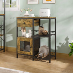 Industrial Rustic Sideboard Cabinet Wood Effect Storage Unit Kitchen Living Room - thumbnail 3