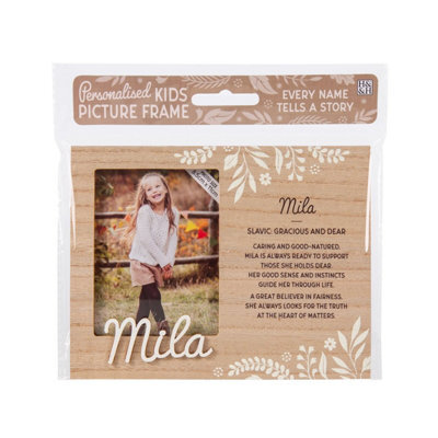 History & Heraldry Pre-Personalised Picture Frame With Child's Name And Meaning - Mila - For 8.5 X 11Cm Photo - Over 90 Titles Available - image 1