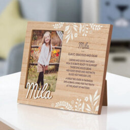 History & Heraldry Pre-Personalised Picture Frame With Child's Name And Meaning - Mila - For 8.5 X 11Cm Photo - Over 90 Titles Available - thumbnail 2