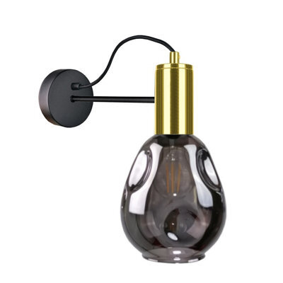 Luminosa Lighting Luminosa Kari Wall Lamp Black, Gold, 25Cm, 1X E27