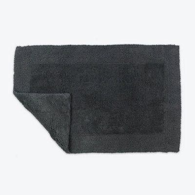 Allure Bath Fashions Elegance Reversible Heavyweight Bath Mat - Charcoal Grey - image 1