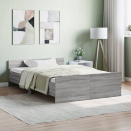 Berkfield Bed Frame With Headboard And Footboard Grey Sonoma 120X200 Cm - thumbnail 1