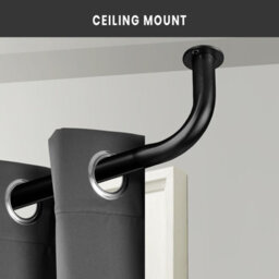Bedlooms Matt Black Blackout Curtain Pole 28mm, Adjustable 160-300Cm Heavy Duty Metal Rod - thumbnail 7