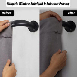 Bedlooms Matt Black Blackout Curtain Pole 28mm, Adjustable 160-300Cm Heavy Duty Metal Rod - thumbnail 5
