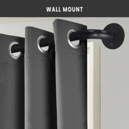 Bedlooms Matt Black Blackout Curtain Pole 28mm, Adjustable 160-300Cm Heavy Duty Metal Rod - thumbnail 6