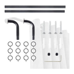 Bedlooms Matt Black Blackout Curtain Pole 28mm, Adjustable 160-300Cm Heavy Duty Metal Rod - thumbnail 8