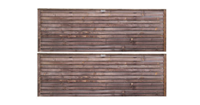 Pack Of 2 - 2Ft High X 6Ft Wide Dipped Chestnut Brown Flat Top Horizon Garden Trellis Panel - 53.00 Each - image 1