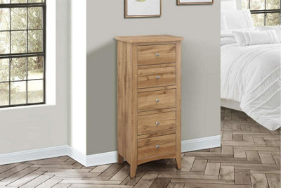 Oak Chest Of Drawers 5 Birlea Hampstead Traditional Bedroom Furniture - image 1
