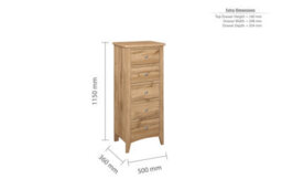 Oak Chest Of Drawers 5 Birlea Hampstead Traditional Bedroom Furniture - thumbnail 9