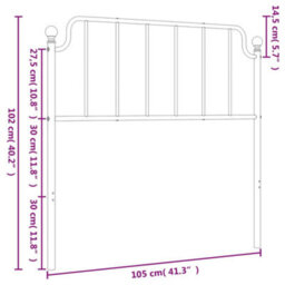 Berkfield Metal Headboard White 100 Cm - thumbnail 6
