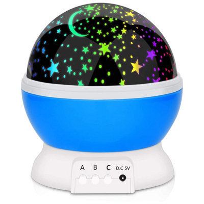 Cuqoo Baby Night Light Star Moon Projector Rotating Led Bedroom Nursery Child Sleep Lamp Blue 360 Degree - image 1