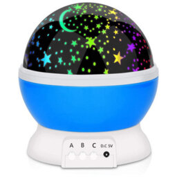 Cuqoo Baby Night Light Star Moon Projector Rotating Led Bedroom Nursery Child Sleep Lamp Blue 360 Degree - thumbnail 1