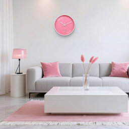 1 Pack Silent Wall Clock 25Cm Pink - Modern Design Without Ticking, Decorative For Children, Living Room, Bedroom, Kitchen, Office - thumbnail 3