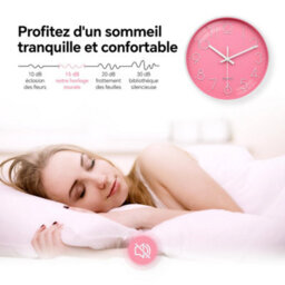 1 Pack Silent Wall Clock 25Cm Pink - Modern Design Without Ticking, Decorative For Children, Living Room, Bedroom, Kitchen, Office - thumbnail 5