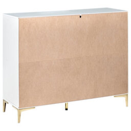 Wyld And Coco Luxecasa White Six-Drawer Chest With Fluted Fronts And Gold Handles, W108 X D40 X H89Cm - thumbnail 6