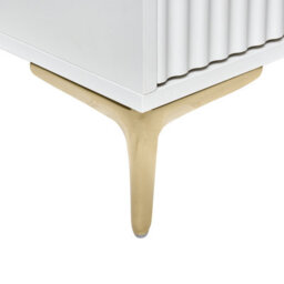 Wyld And Coco Luxecasa White Six-Drawer Chest With Fluted Fronts And Gold Handles, W108 X D40 X H89Cm - thumbnail 8