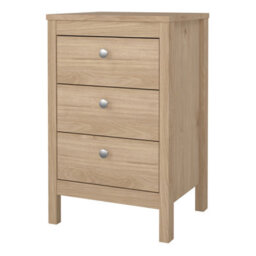 Furniture To Go Madrid Bedside Table 3 Drawers In Jackson Hickory Oak - thumbnail 3