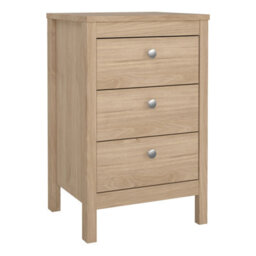 Furniture To Go Madrid Bedside Table 3 Drawers In Jackson Hickory Oak - thumbnail 1